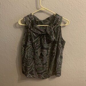 Talbots‎ says medium petite blue sleeveless shirt